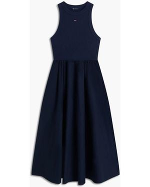 Tommy Hilfiger Slim Sleeveless Poplin Maxi Dress - Blue