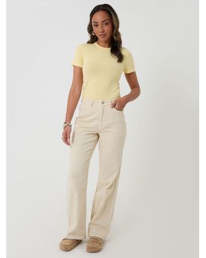 Threadbare Straight Leg Jeans - Natural
