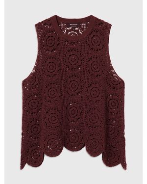 Whistles Circle Crochet Tank Tops - Purple
