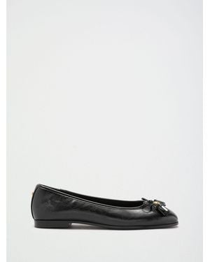 Lipsy Wide Fit Square Toe Tassle Detail Ballerinas - White