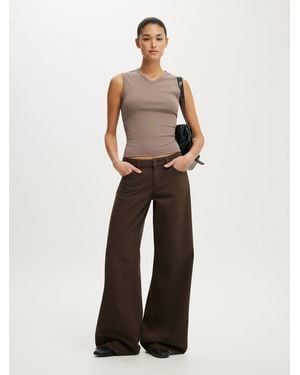 Cotton On Low Rise Wide Jeans - White