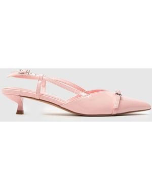 schuh Sybill Buckle Kitten Print Shoes - Pink
