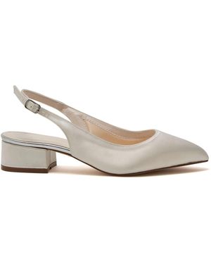 Rainbow Club Faith Low Wide Fit Slingback Satin Shoes - White