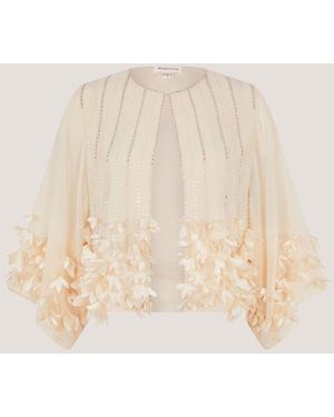 Monsoon Claire Appliqué Jacket - Natural