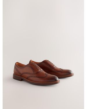 Next Oxford-Lederschuhe Mit Flügelkappe - Braun
