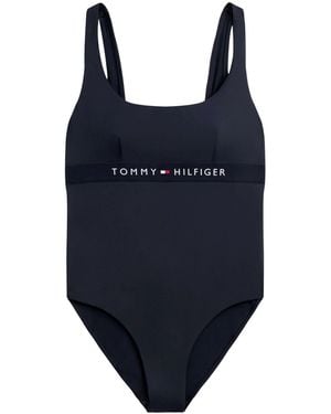 Tommy Hilfiger Logo Band One-Piece Swimsuit - Blue