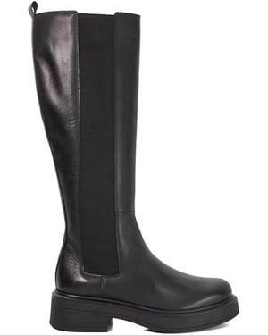 dunelondon Dune London Temmings Chunky Chelsea High Leg Boots - Black