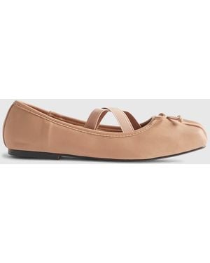 River Island River Island Square Toe Ballet Pumps - Pink