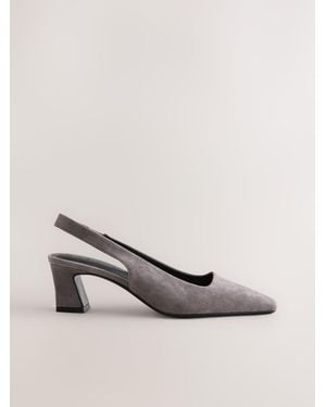 Next Forever Comfort Suede Slingback Block Heels - Natural