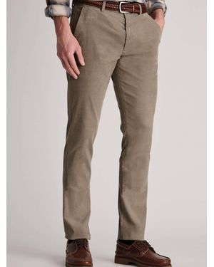 Brook Taverner Needlecord Stretch Cotton Trousers - Natural