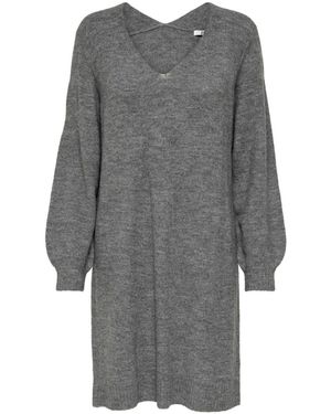 Jdy Long Sleeve Knitted Dress - Gray