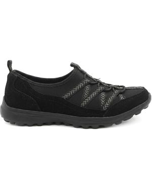 Pavers Leather Memory Foam Slip On Sneakers - Black