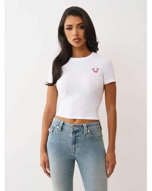 TRUE RELIGION Crystal Mushroom Short Sleeve Baby T-Shirt - White