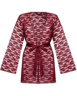 Hunkemöller Kimono Allover Lace Robes - Red