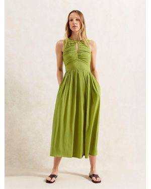 Ro&zo Keyhole Front Midi Dress - Green