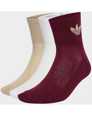 adidas Originals Dark Mid Ankle Socks 3 Pack - Red
