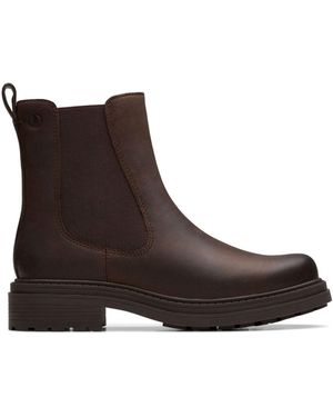 Clarks Orinoco3 Top Leather Shoes - Braun