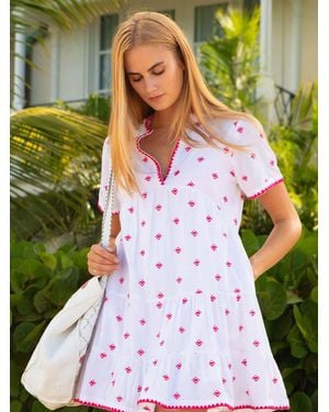Aspiga India Embroidered Cotton Dress - Pink