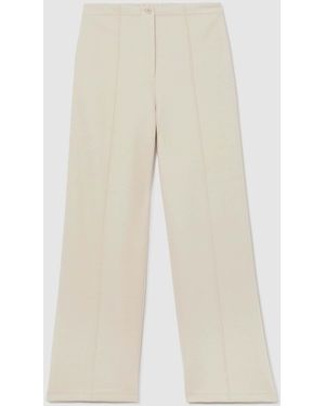 Reiss Ivory Layla Lyocell-Wool Wide-Leg Sweatpants - Natural
