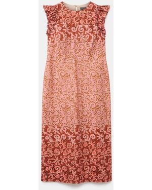 Mint Velvet Printed 100% Cotton Midi Dress - Red