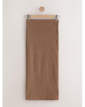 Next Textured Maxi Skirt - Brown