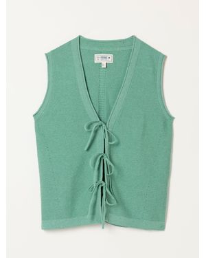FatFace Fatface Fia Tie Front Knitted Vest - Green