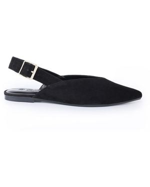 OFF THE HOOK Shenley Suede Leather Slingback Ballet Flats - Black