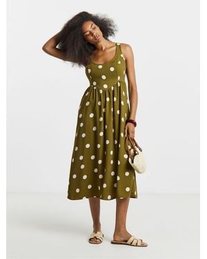 Simply Be Strappy Angled Waist Detail Dress - Green