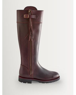 Penelope Chilvers Wide Fit Long Tassel Leather Boots - Brown