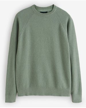 Threadbare Raglan Knitted Crew Neck Jumper - Green