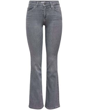ONLY High Waist Flared Jeans With Super Stretch - Gray