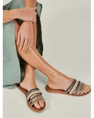 Accessorize Strappy Bead Sandals - Black