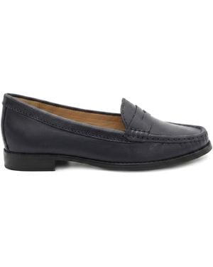 Jones Bootmaker Wide Fit Tamsyn Smart Leather Penny Loafers - Gray