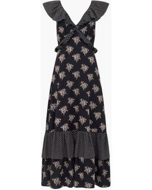 French Connection Millie Cotton Ruffle Dress - Black