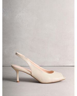 Next Forever Comfort Peeptoe Slingback Heels - Natural