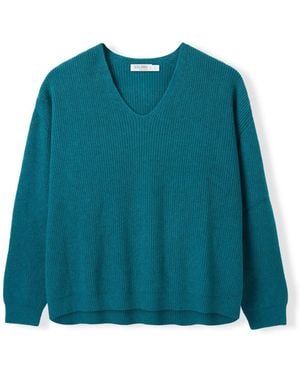 Celtic & Co. Studio Ribbed V-Neck Sweater - Green