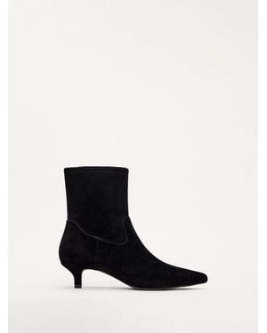 Phase Eight Suede Kitten Boots - Black
