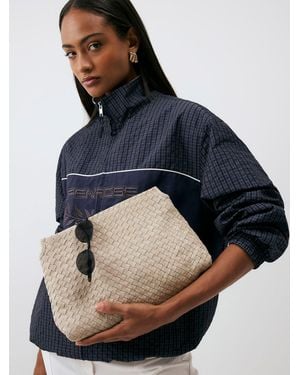 River Island Suede Woven Clutch Bag - Blue