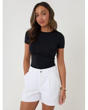 Threadbare Denim Tailored Shorts - Black