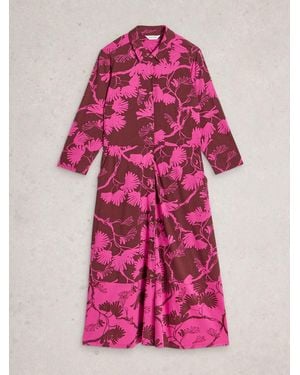 White Stuff Rua Jersey Shirt Dress - Pink