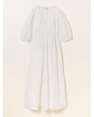 FatFace Fatface Flo Petite Broderie Midi Dress - Natural