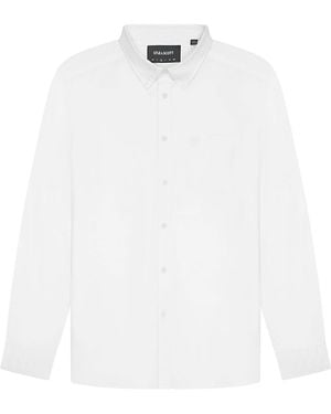 Lyle & Scott Tonal Eagle Plain Oxford Shirt - White