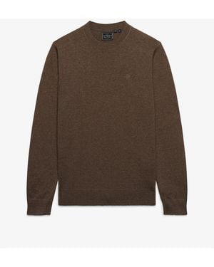 Superdry Essential Lw Wool Blend Sweater - Brown
