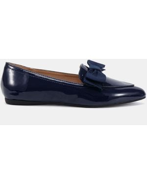Novo Wide Fit Coco Bow Flat Shoe - Blue