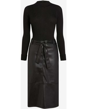 Next Faux Leather Mix Tie Belt 2 - Black