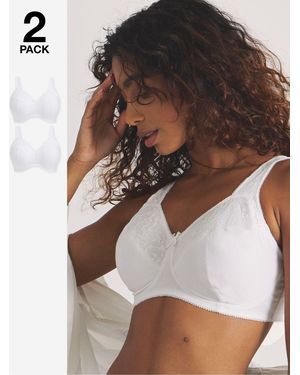 Simply Be Simply Be Pretty Secrets Full Cup Non Wired Lined Bras 2 Pack - Brown