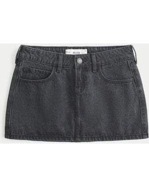 Hollister Low Rise Denim Mini Skirt - Black