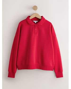 Next Long Sleeve Frill Collar Sweatshirt - Red