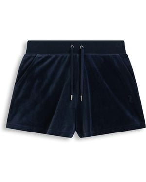Juicy Couture Classic Velour Shorts With Back Pocket - Blue