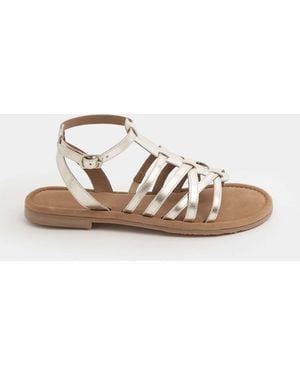 Yours Curve Wide Fit Eee Faux Suede Gladiator Sandals - Natural